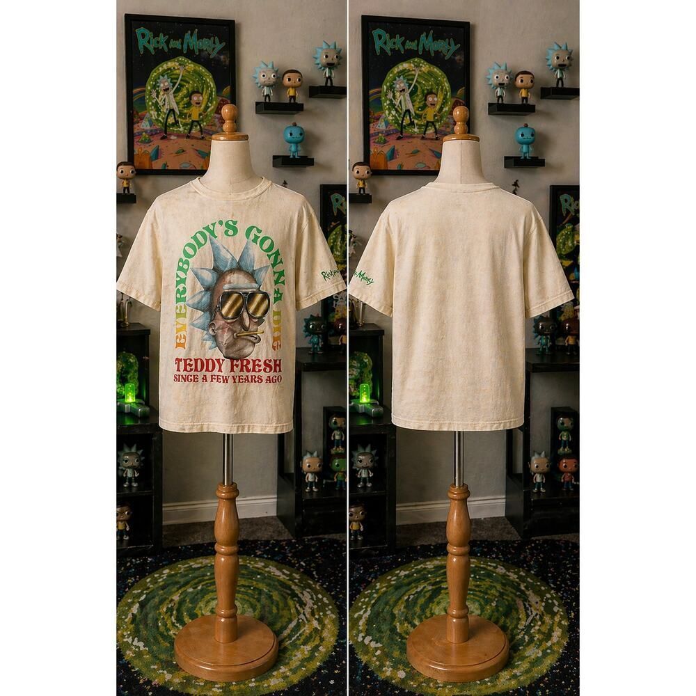 Teddy Fresh Rick and Morty Graphic Tee XS Eyebrows Gonna Die Shirt